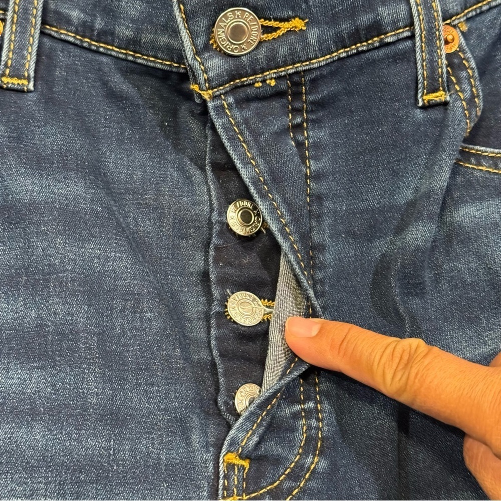 RE/DONE NWT 29 Deep Faded Blue 90s High Rise Loose Jeans Button Front Casual - Picture 9 of 10